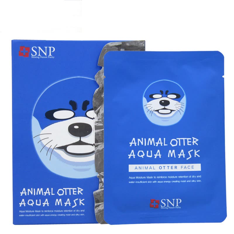 韩国SNP动物水獭补水保湿面膜10片