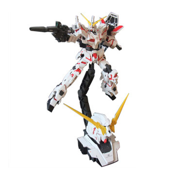 万代（BANDAI）高达Gundam拼插拼装模型玩具HGUC 1/144独角兽毁灭敢达带头像支架0163114
