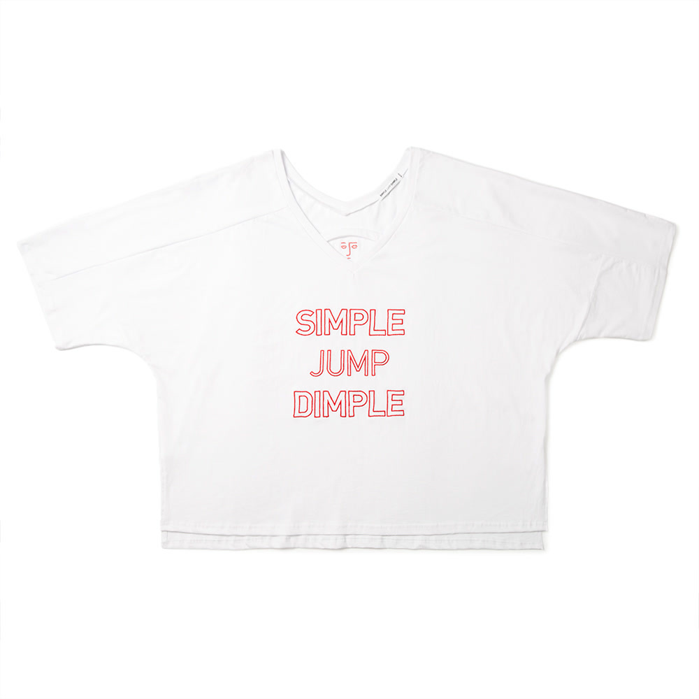 孙坚自主品牌SIMPLE JUMP DIMPLE 蝙蝠袖黑/白色T恤