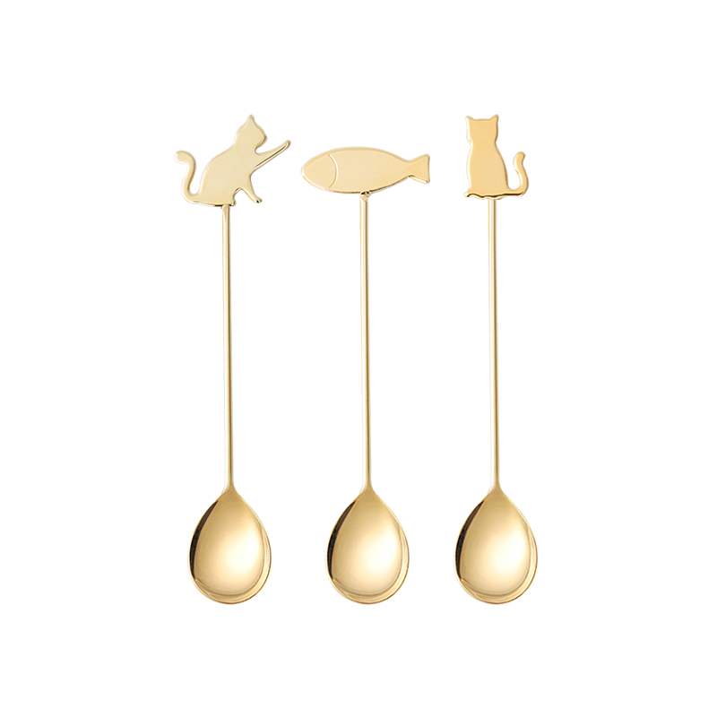 网易严选 3个装 日本制造 小猫和鱼咖啡勺