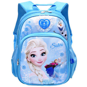 迪士尼（Disney）冰雪奇缘爱莎公主儿童书包女小学生书包 小公主卡通轻便学生双肩背包 SD10034蓝色