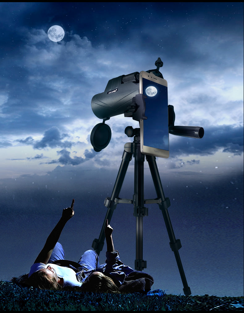 uscamel 高清高倍单筒望远镜大口径广角微光夜视非红外望眼镜 10*42