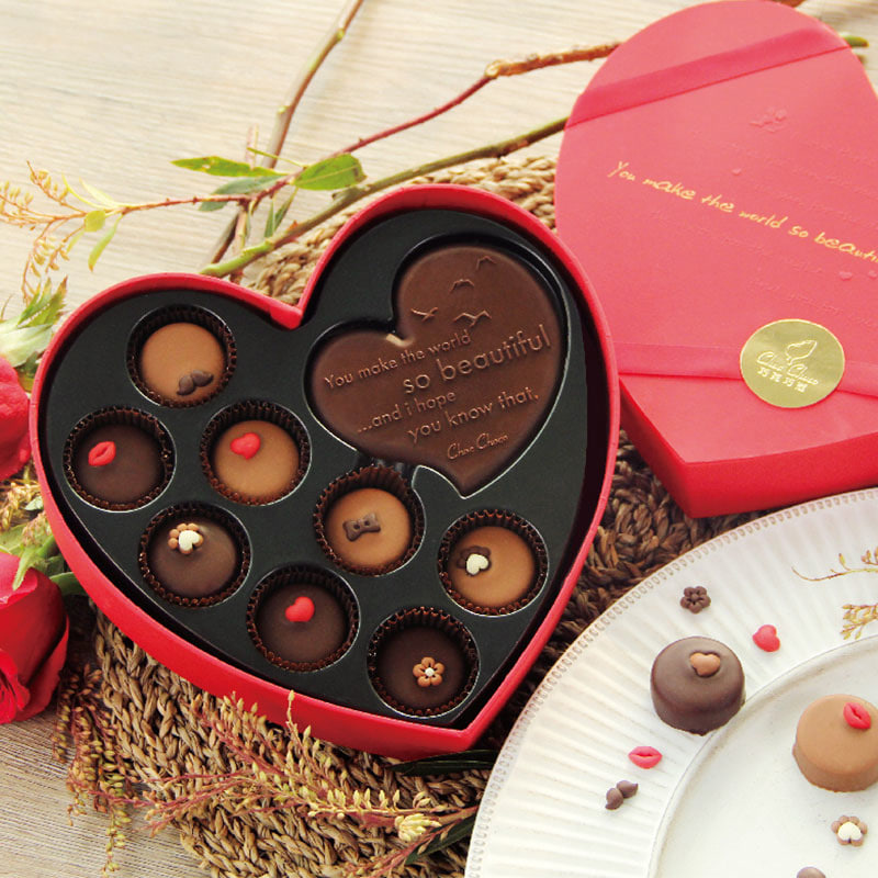 巧克巧蔻创意心形礼盒装情人节礼物送女友纯可可脂夹心巧克力120g