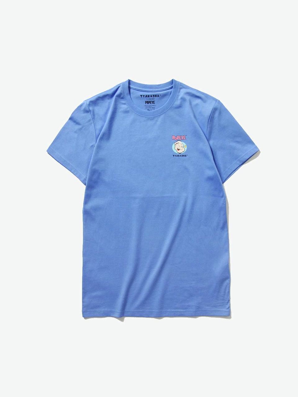 TYAKASHA塔卡沙 X POPEYE 大力水手 男女款天蓝色印花短袖T恤