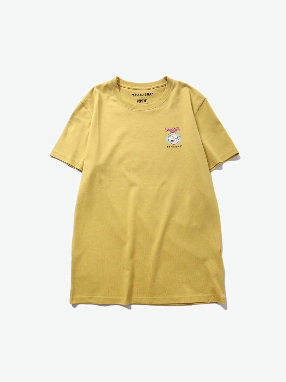 TYAKASHA塔卡沙 X POPEYE 大力水手 男女款雾黄色印花基础短袖T恤