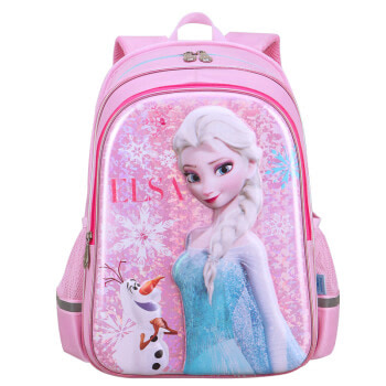 迪士尼（Disney）冰雪奇缘书包小学生女童 4-6年级休闲双肩包儿童背包 FP8028B 粉红