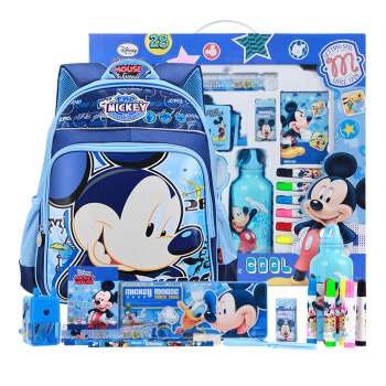 迪士尼（Disney）开学文具套装书包水杯文具礼盒17件套尊雅学习大礼包蓝色 DM0900-5A