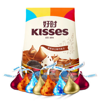 好时之吻Kisses炫彩多口味巧克力500g 糖果零食婚庆喜糖散装
