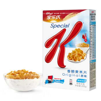泰国进口 家乐氏（Kellogg’s）香脆麦米片营养谷物代餐 低脂即食谷物早餐205g