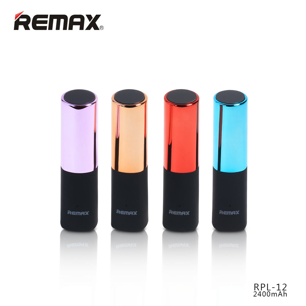 Remax睿量 唇彩 2400毫安迷你移动电源 口红应急充电宝